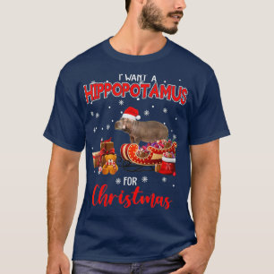 Camiseta Eu Quero Um Hippopotamus Para O Prato De Natal.