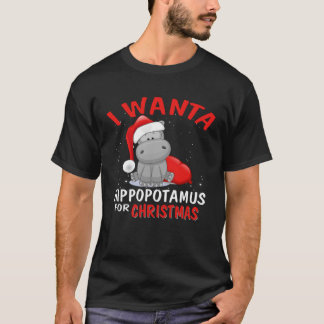 Camiseta Eu Quero Um Hippopotamus Para Os Animais De Natal
