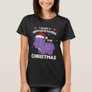 Camiseta Eu Quero Um Hiptamus Para O Natal Quadris Doces
