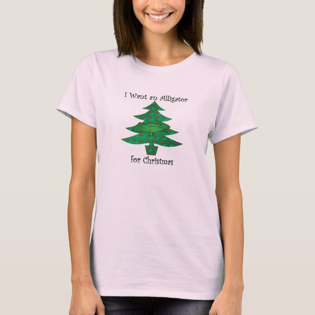 Camiseta Eu quero um jacaré para o natal (Frente)