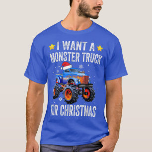 Camiseta Eu Quero Um Monstro De Caminhões Para O Natal Engr