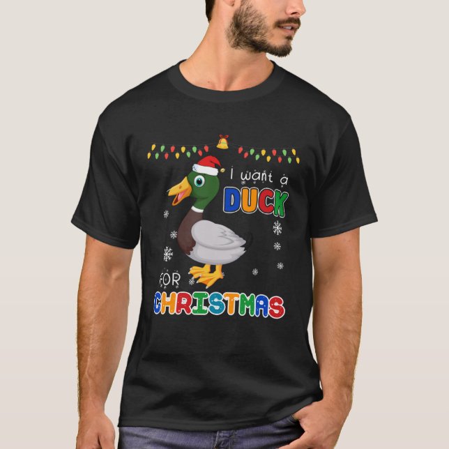 Camiseta Eu Quero Um Pato Para O Xmas Feio (Frente)