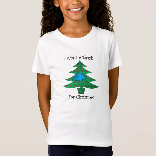 Camiseta Eu quero um tubarão para o Natal (Frente)