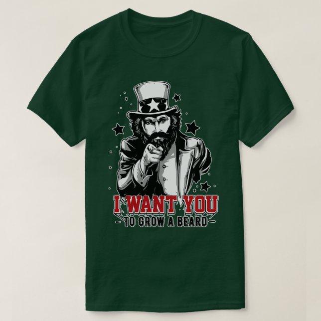 Camiseta Eu quero você como barba (Frente do Design)