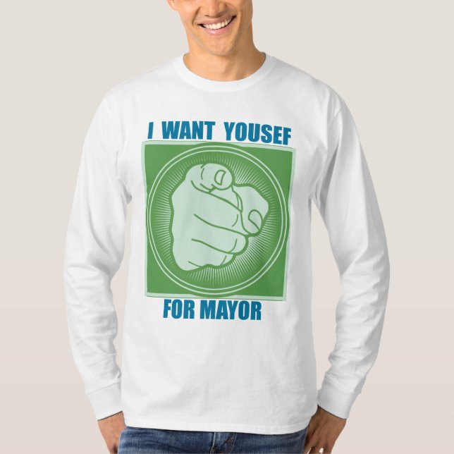 CAMISETA EU QUERO YOUSEF COMO PREFEITO (Frente)
