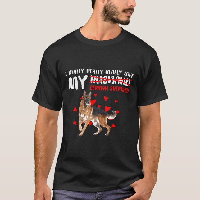 Camiseta Eu realmente amo meu German shepherd (Frente)