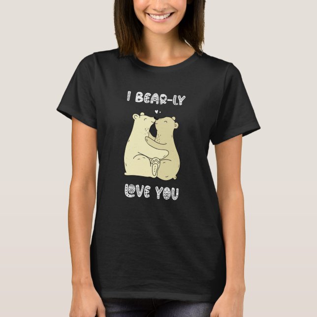 Camiseta Eu Realmente Amo Ursos Fofos Românticos Valen (Frente)