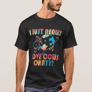 Camiseta Eu Realmente Amo Vacas Fazenda Fazendeiro Pintura