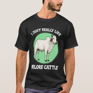 Camiseta Eu realmente gosto muito de gado Nelore Vaca Nelor