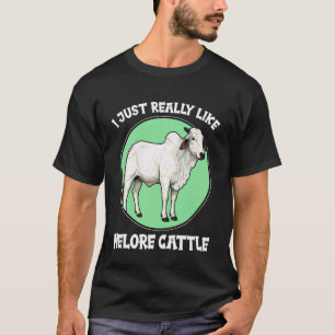 Camiseta Eu realmente gosto muito de gado Nelore Vaca Nelor