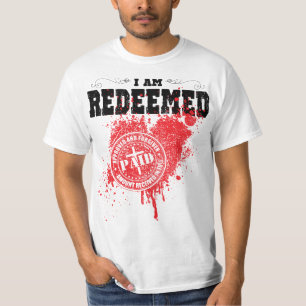 Camiseta Eu redeemed rebentei o t-shirt do selo do coração