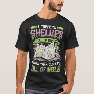 Camiseta Eu refere Prateleiras De Cheio De Bolsa De Papel