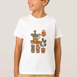 Camiseta Eu Rego Minhas Plantas – Listras Retro dos Anos 70
