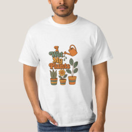 Camiseta Eu Rego Minhas Plantas – Listras Retro dos Anos 70