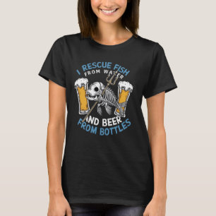 Camiseta Eu Resgate Peixe De Água E Bebo Cerveja De Garrafa