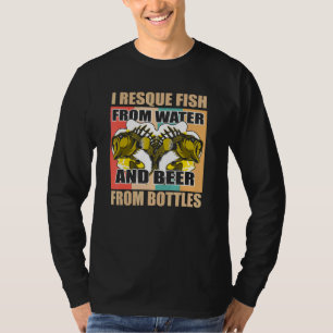 Camiseta Eu Resgate Peixes De Água E Cerveja De Garrafas