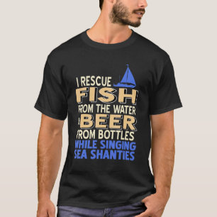 Camiseta Eu Resgato Peixes Da Água & Bebo Cerveja Presente