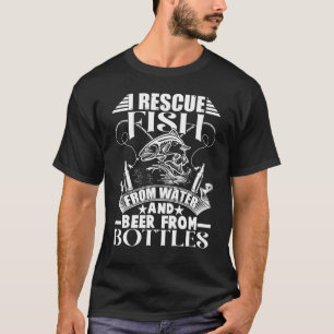 Camiseta Eu Resgato Peixes Da Água Cerveja De Garrafas Pesc