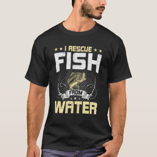 Camiseta Eu Resgato Peixes Da Água Pesca com Isca Artificia