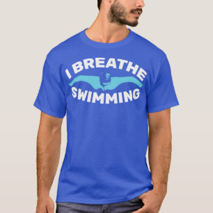Camiseta Eu respiro design de natação engraçado para nadado