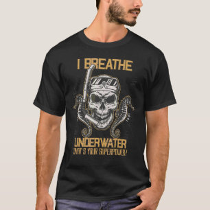 Camiseta Eu Respiro O Mergulho Subaquático De Scuba