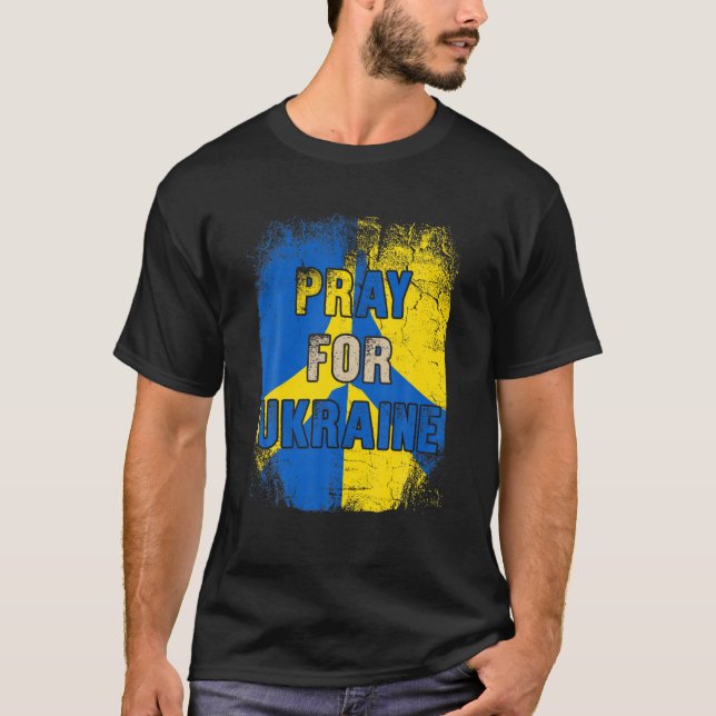 Camiseta Eu Rezo Pela Ucrânia Para Que O Grunge Ukrai (Frente)