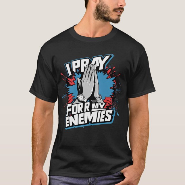 CAMISETA EU REZO POR MEUS INIMIGOS TRENDY CLASSICAL (Frente)