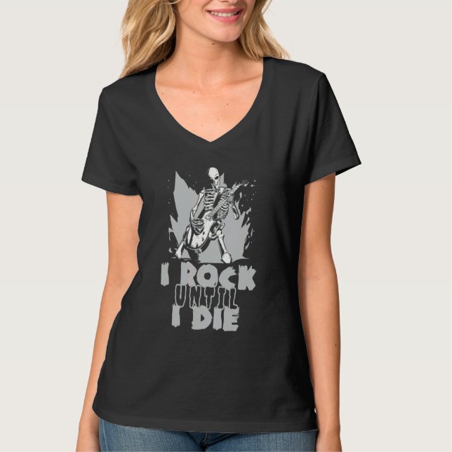 Camiseta Eu Rock Até Morrer De Guitarra Elétrica (Frente)