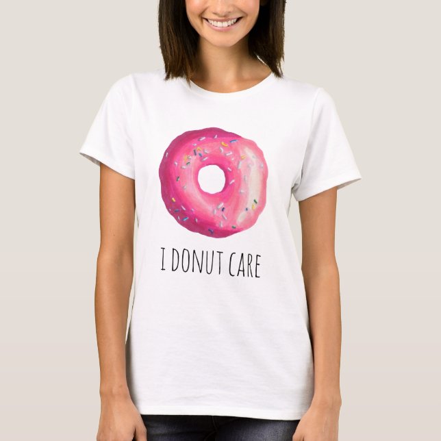 Camiseta Eu Rosquinha Cuido Engraçada Rosquinha Rosa Pun (Frente)