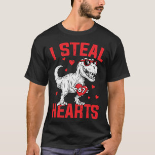 Camiseta Eu Roubo 67 Corações Divertido Seis Sete Dinosauri