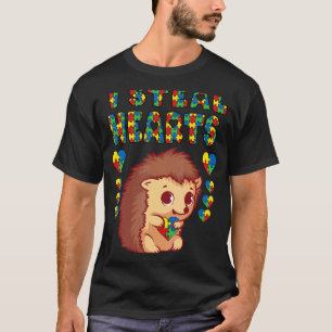Camiseta Eu Roubo Corações Autismo Conscientização Puzzle O