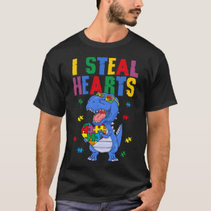 Camiseta Eu Roubo Corações Autistas Meninos Autismo Sensibi
