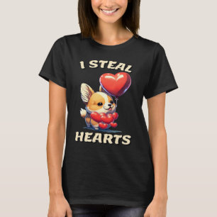 Camiseta Eu Roubo Corações Cachorro Corgi Dia dos Namorado