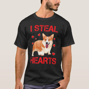 Camiseta Eu Roubo Corações Corgi Dia dos Namorados Para Cac