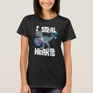 Camiseta Eu Roubo Corações Dinossauro Autismo Conscientizaç