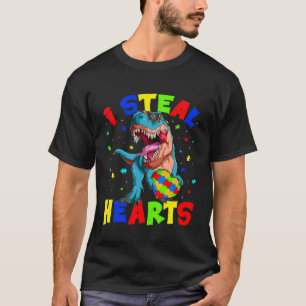 Camiseta Eu Roubo Corações Dinossauro Conscientização sobre