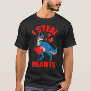 Camiseta Eu Roubo Corações Dinossauro Crianças Bebê Garoto