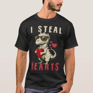 Camiseta Eu Roubo Corações Dinossauros Dia de os namorados