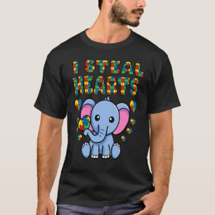 Camiseta Eu Roubo Corações Elefante Conscientização sobre A