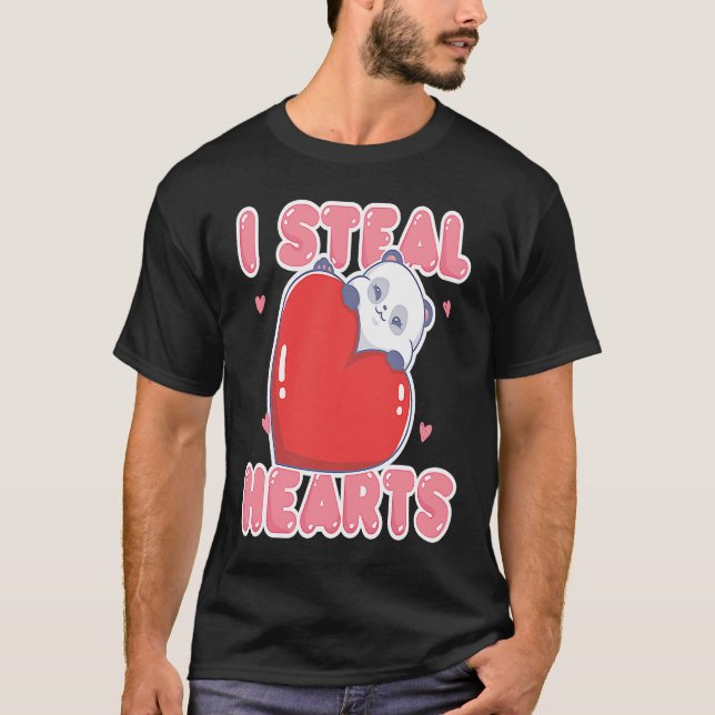 Camiseta Eu Roubo Corações Panda Urso Animal (Frente)