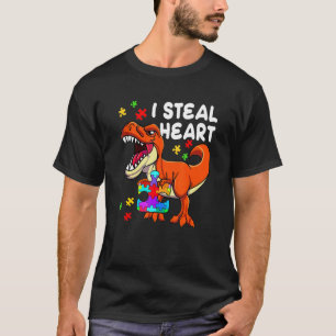 Camiseta Eu Roubo Corações Puzzle Conscientização do Autism