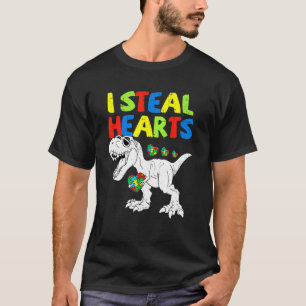 Camiseta Eu Roubo Corações Puzzle Conscientização do Autism