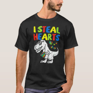 Camiseta Eu Roubo Corações Puzzle Conscientização do Autism