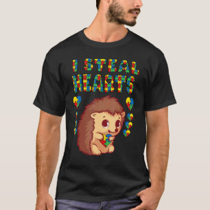Camiseta Eu Roubo Corações Puzzle de Ouriço Conscientização