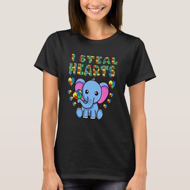 Camiseta Eu Roubo Corações Puzzle do Elefante de Conscienti (Frente)