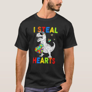 Camiseta Eu Roubo Corações Puzzle T Rex Dinossauros Consciê