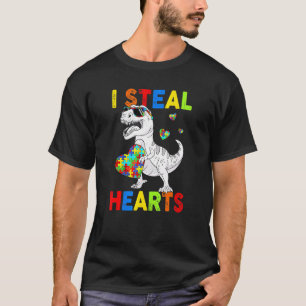 Camiseta Eu Roubo Corações Puzzle T Rex Dinossauros Consciê