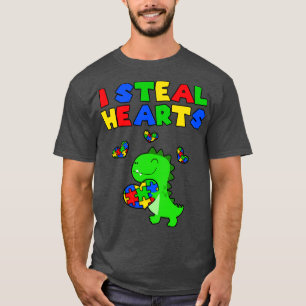 Camiseta Eu Roubo Corações Quebra-cabeça Autismo Consciênc