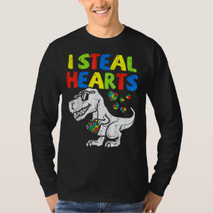 Camiseta Eu Roubo Corações Quebra-cabeça Autismo Sensibiliz