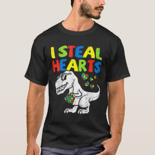 Camiseta Eu Roubo Corações Quebra-cabeça Autismo Sensibiliz